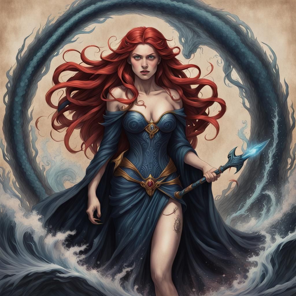 Ariel as Dark Witch of Black Lake Sketch