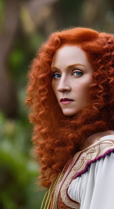 Wise Elf Woman in Purple Robes