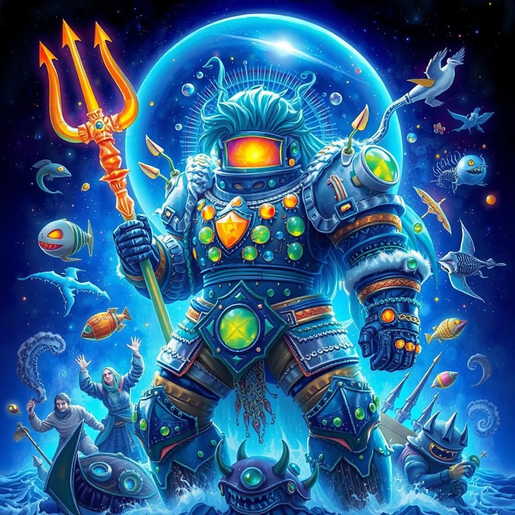 Female Sidhe Warrior at Sea, in Mystical Realism