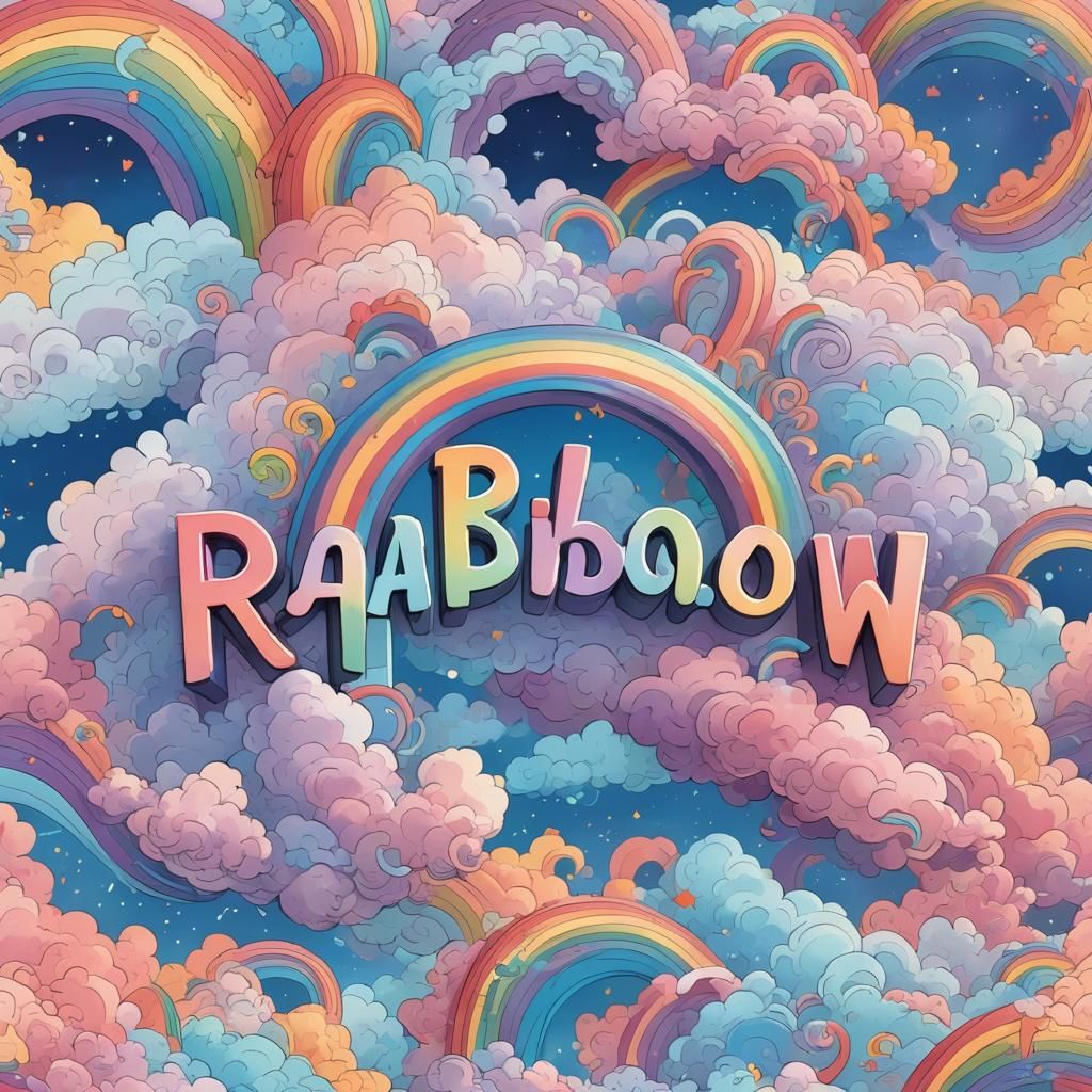 Pastel Rainbow Word in the Sky Concept Art