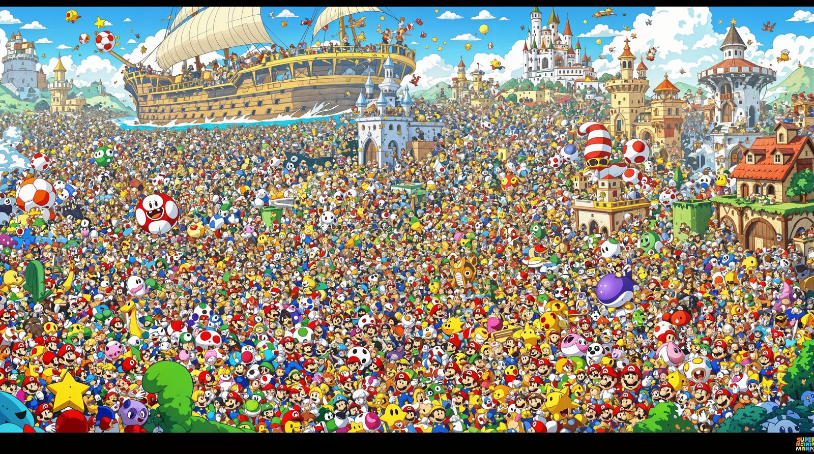 Vibrant Super Mario Universe Explored in Whimsical Cartoon S...