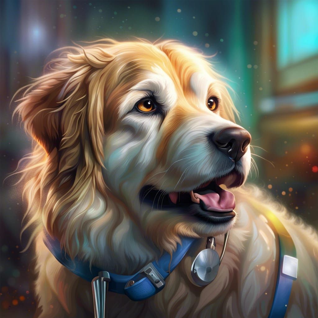 Hyperrealistic Dog Doctors Tend Patient