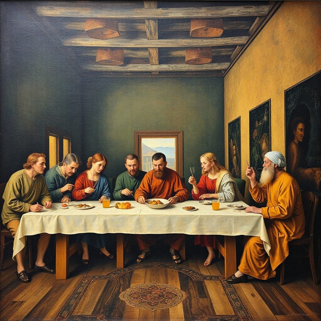 The Last Supper in Vibrant Post-Impressionist Style