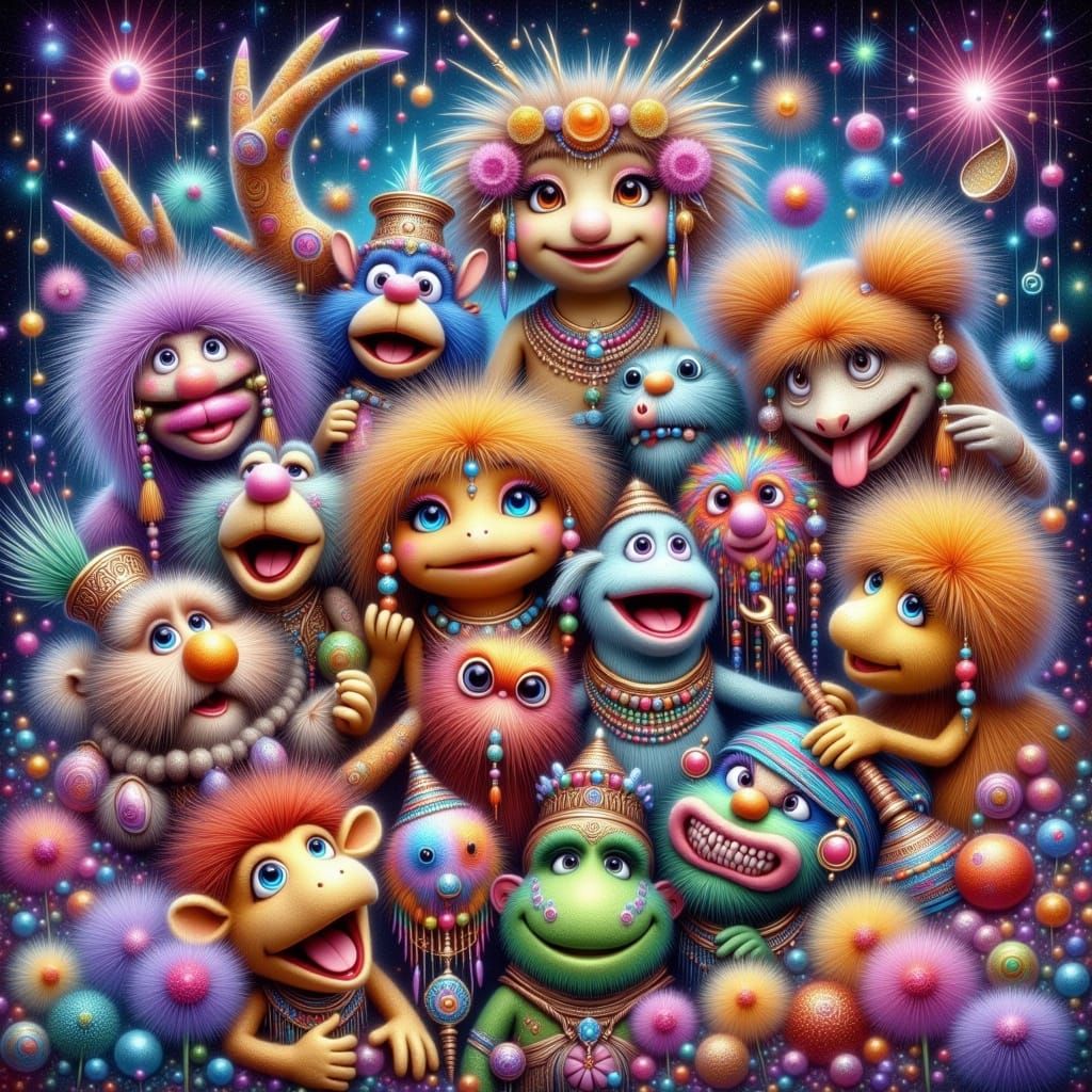 Fraggle Rock Zodiac in Whimsical Impasto Style