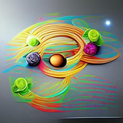 Colorful Solar System Digital Illustration
