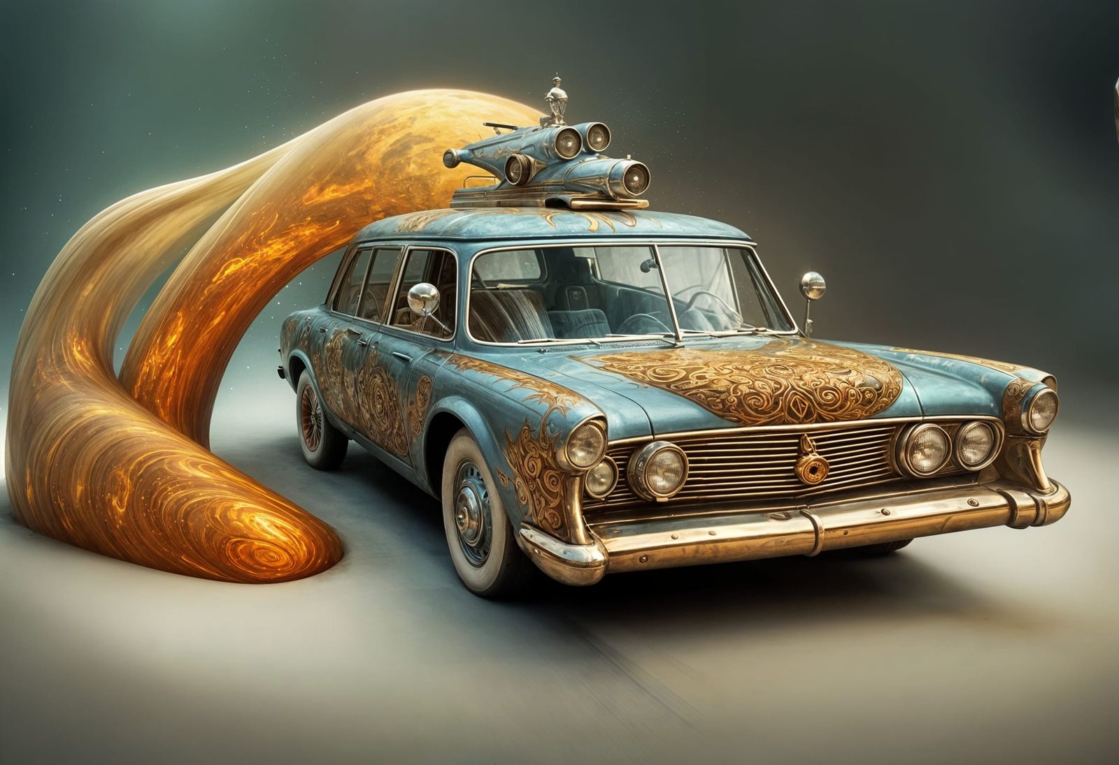 Magical Surreal Cars in a Dreamy Landscape