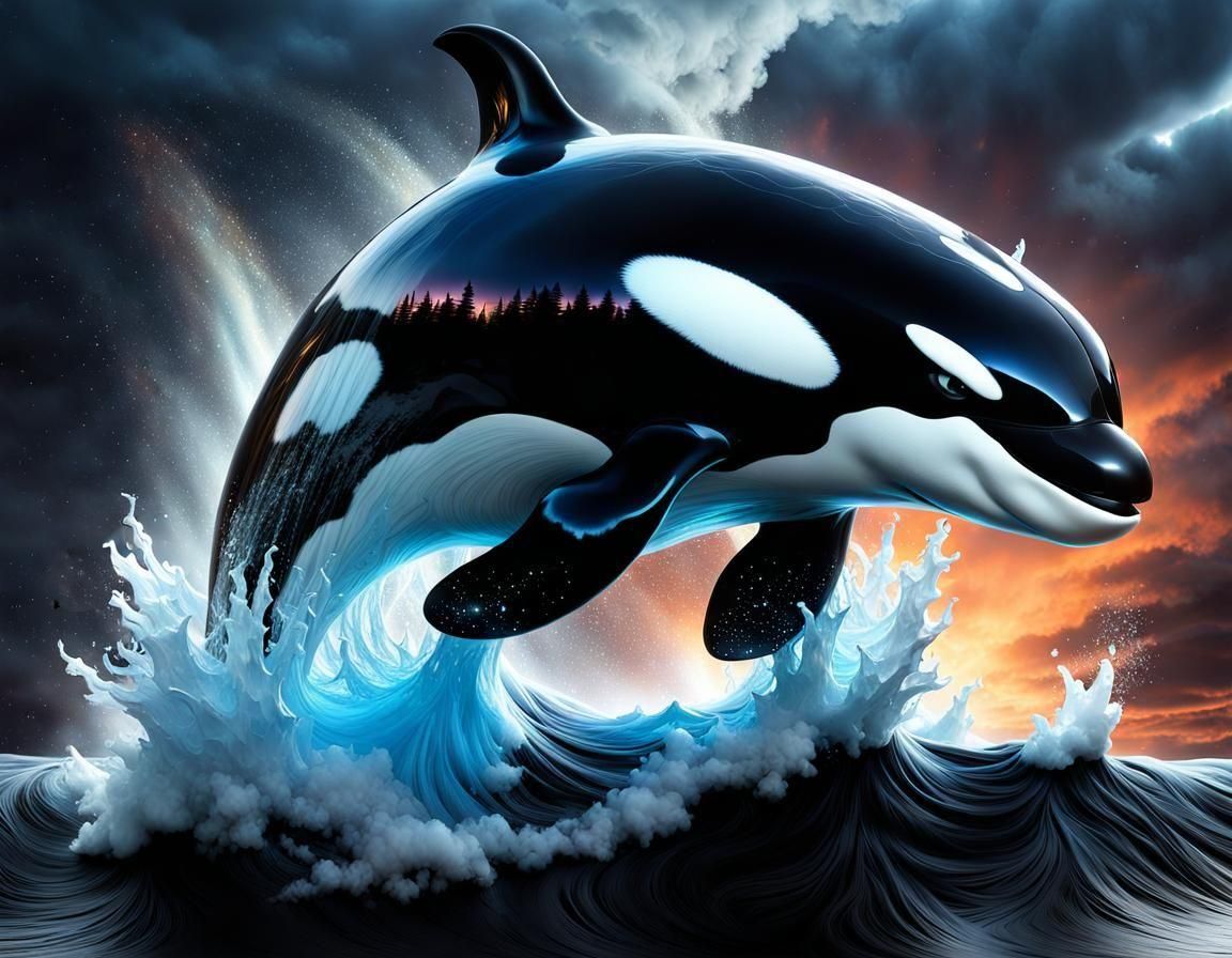 Ethereal Orca Leaps from Arctic Waters