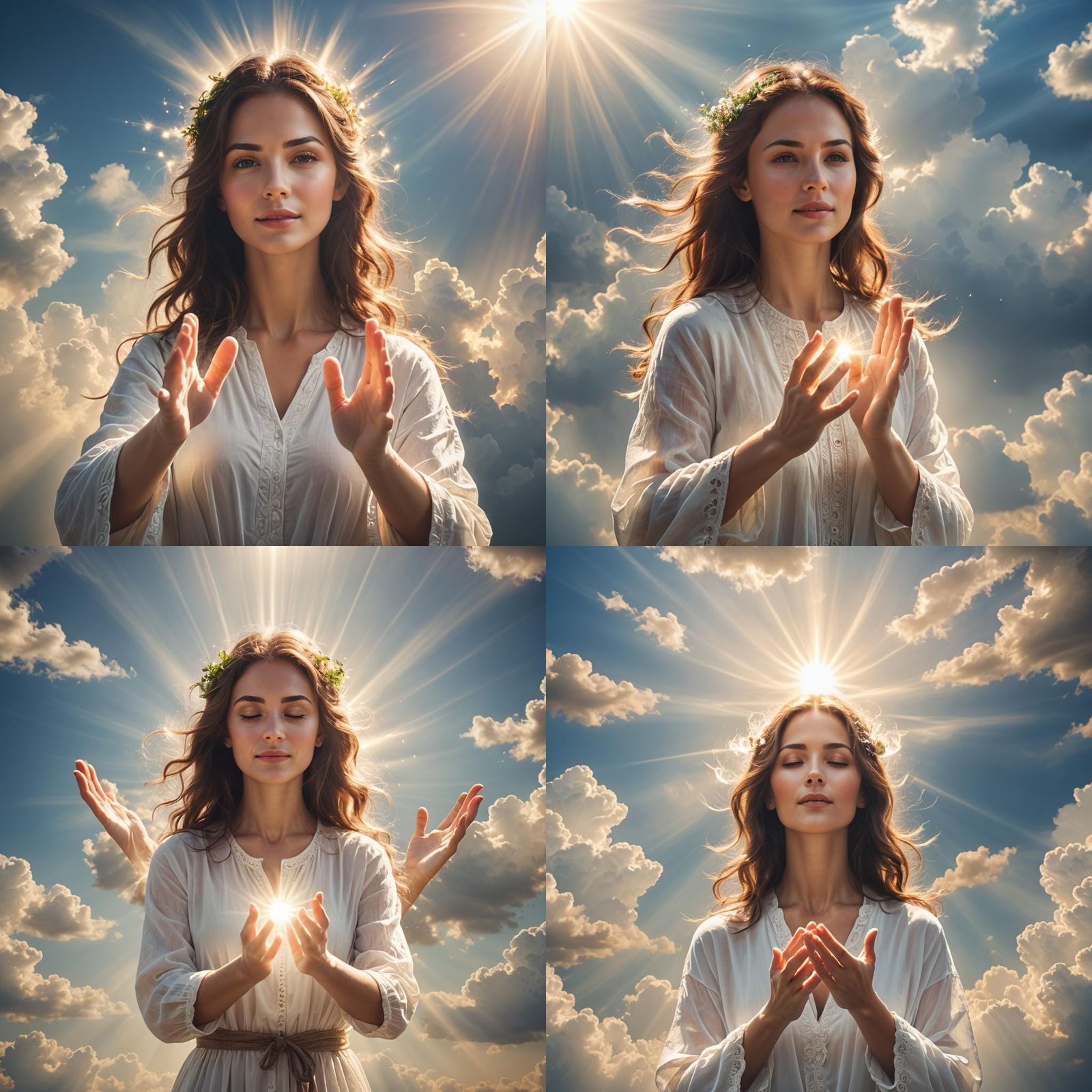 Radiant Woman with Divine Light Energy
