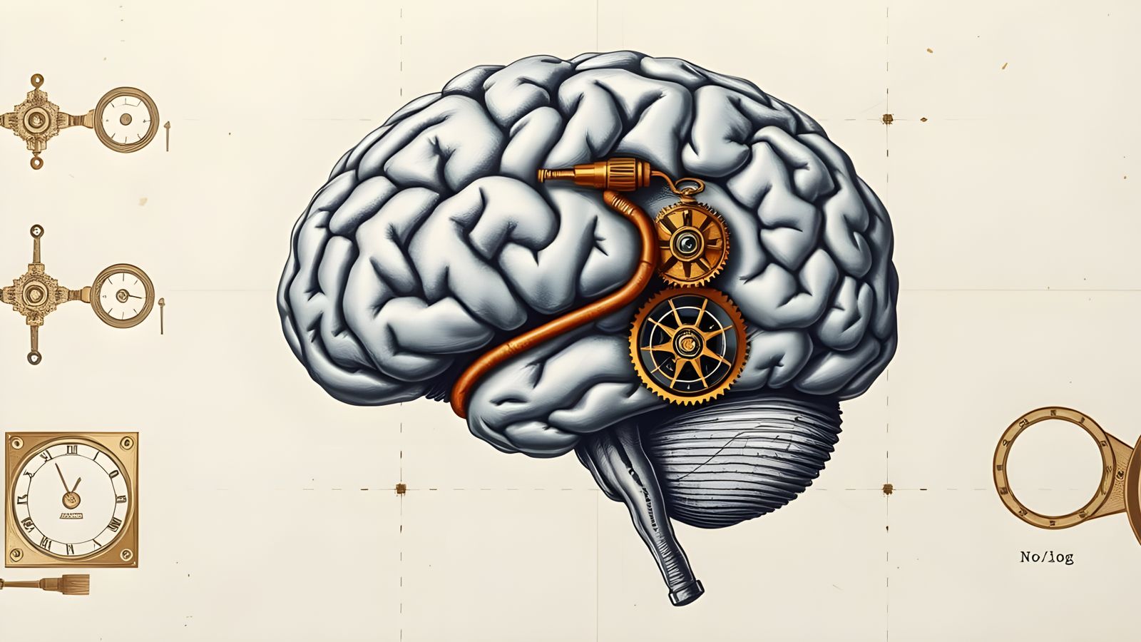 Surreal Anatomical Brain Dissection in Hyperdetailed Charcoa...