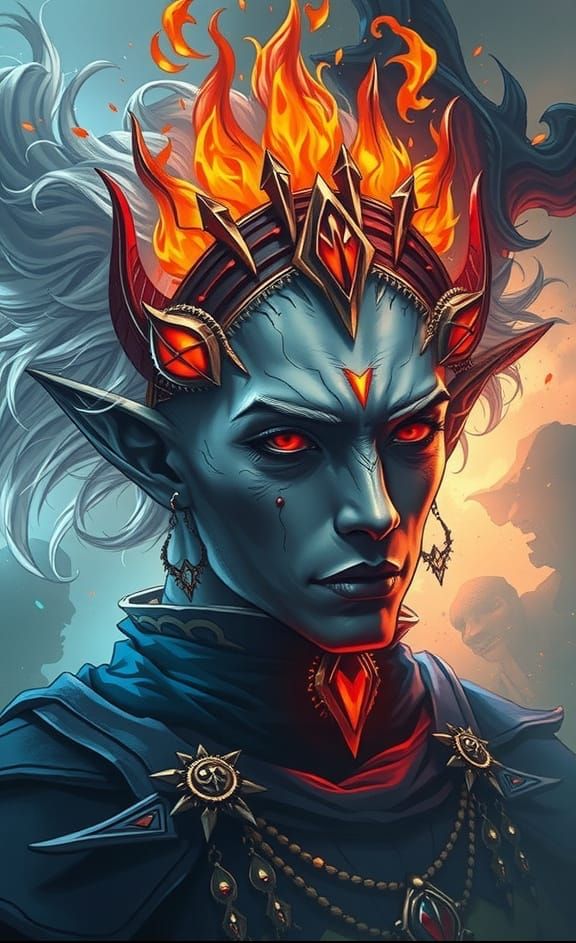 Alluring and Fearsome Dark Elf (Drow) Portrait