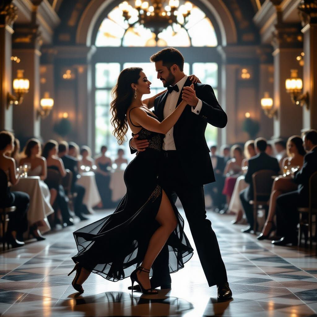 Hyperrealistic Tango Dance in Cinematic Lighting