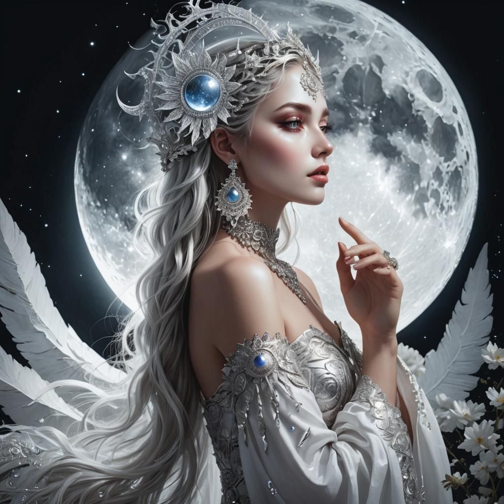 Glowing Moon Goddess Portrait
