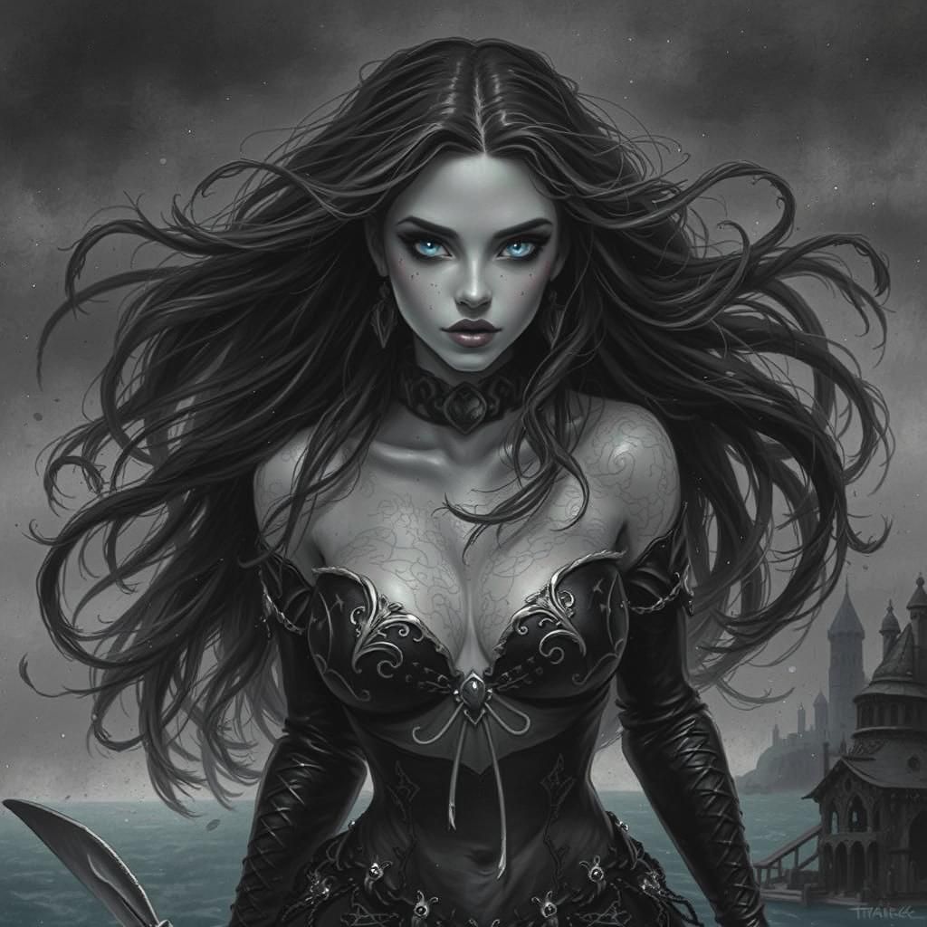 Gothic Little Mermaid's Dark Revenge: Comic Book Art