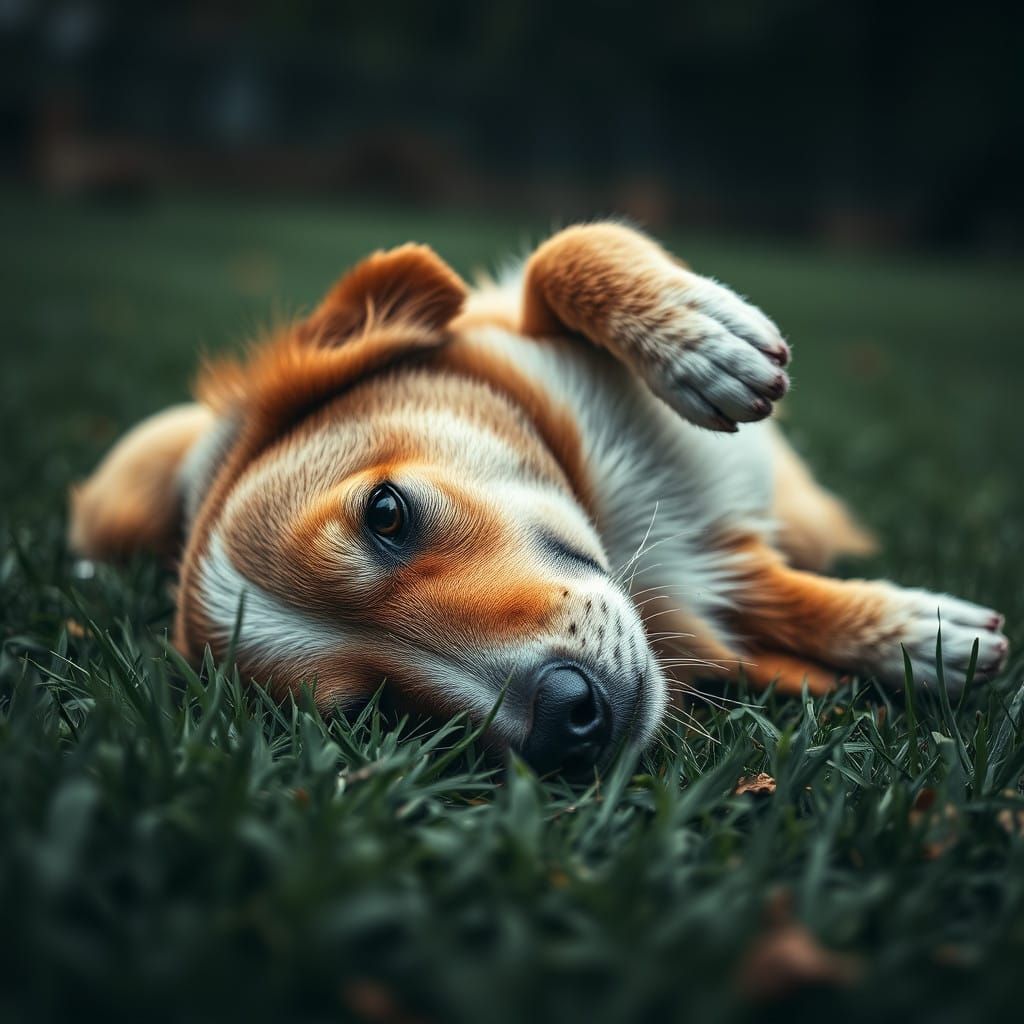 Dog in Hyperrealistic HDR Landscape