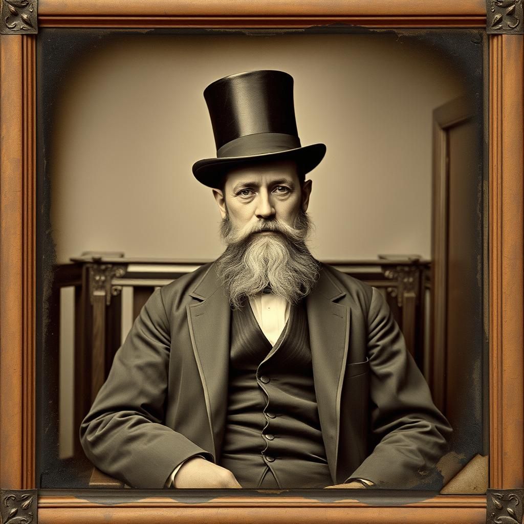 1830s Gentleman Poses with Daguerreotype Camera