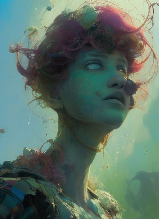 Hyperdetailed Marilith Portrait in Expressionist Style