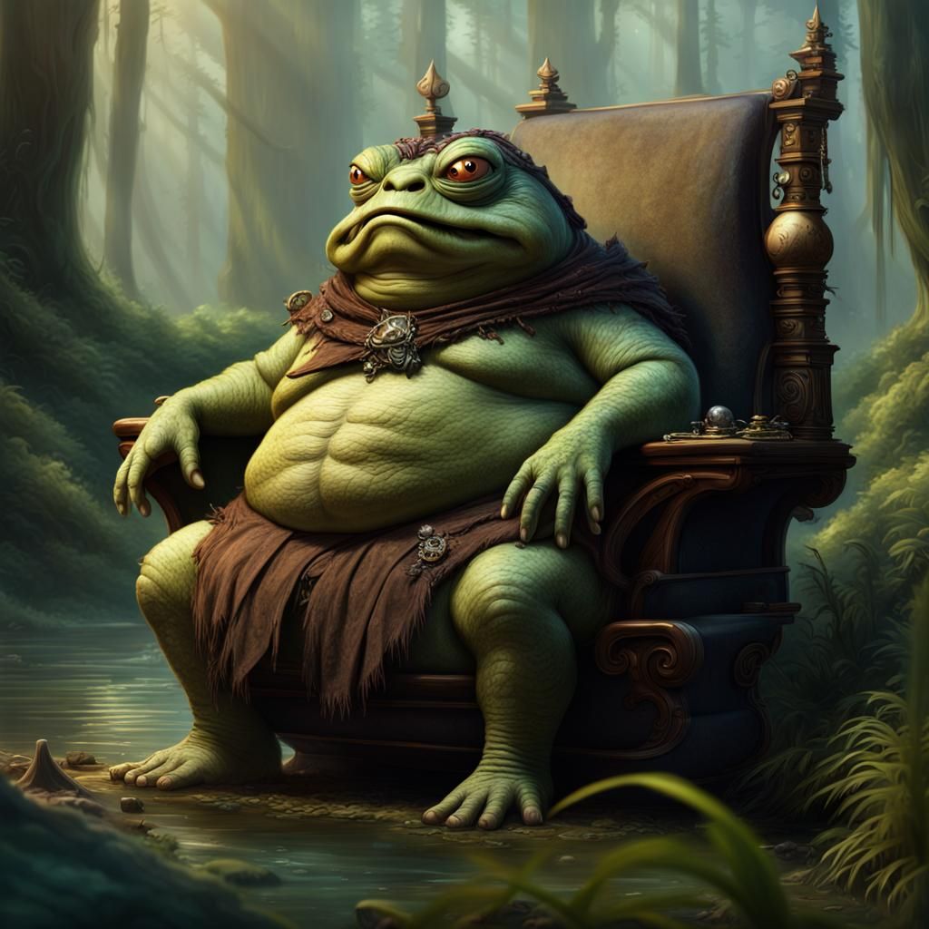 Bullywug Chief in Swamp, Digital Matte Painting