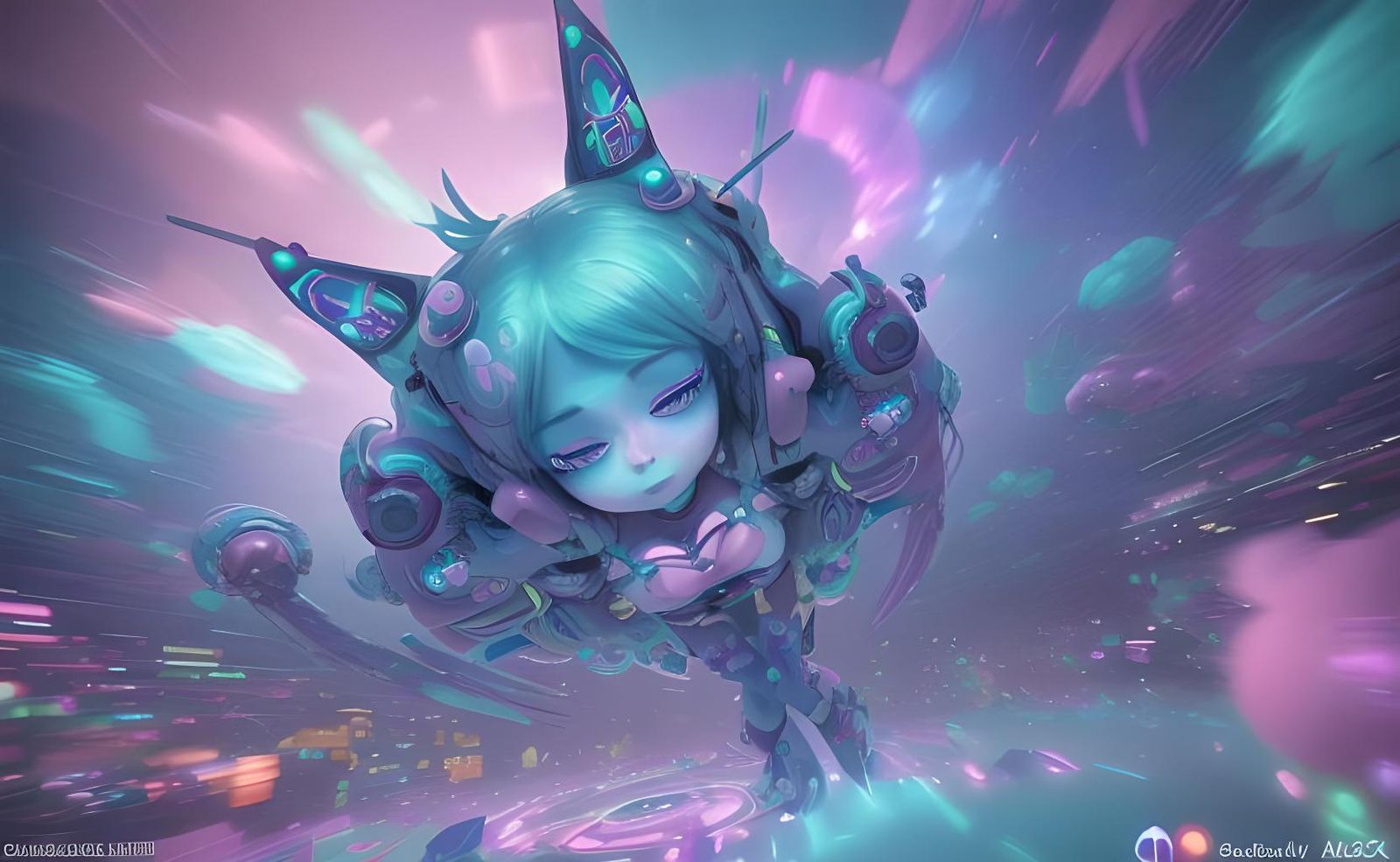 Cyberpunk Abstract Dance in 3D Anime Style