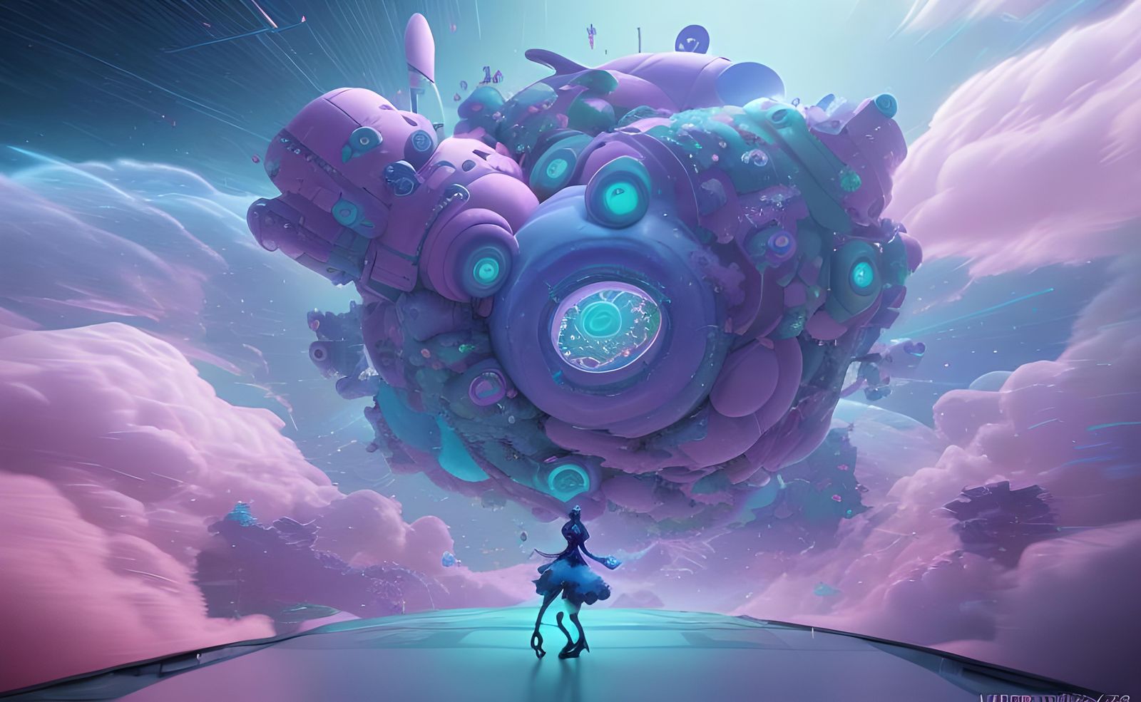 Cyberpunk Abstract Dance in 3D Digital Art