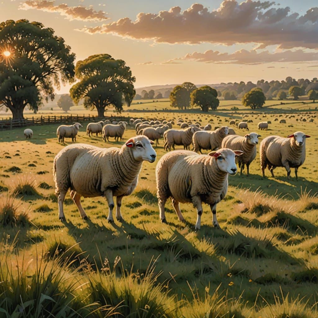 Peaceful Countryside Scene in Impressionist Style