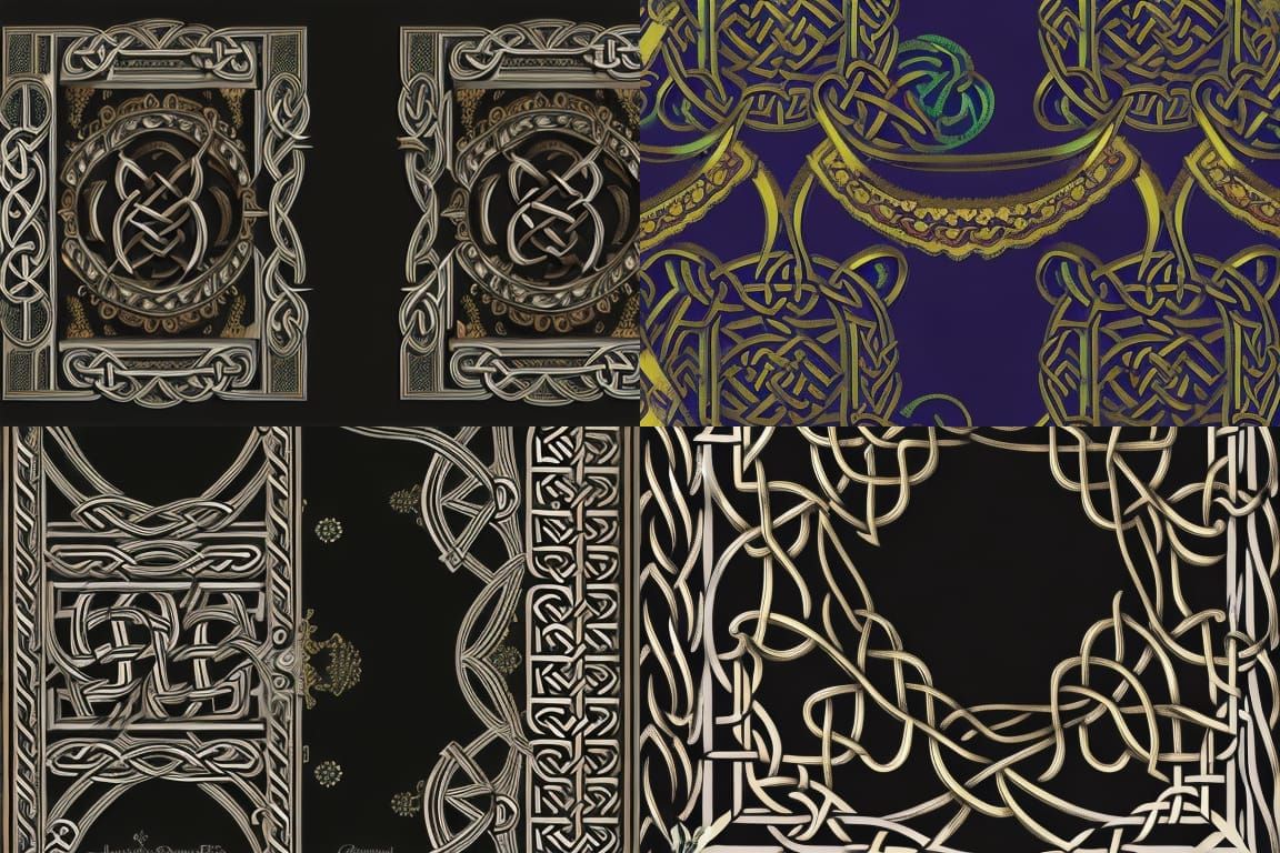 Intricate Art Deco Baroque Celtic Frame Illustration