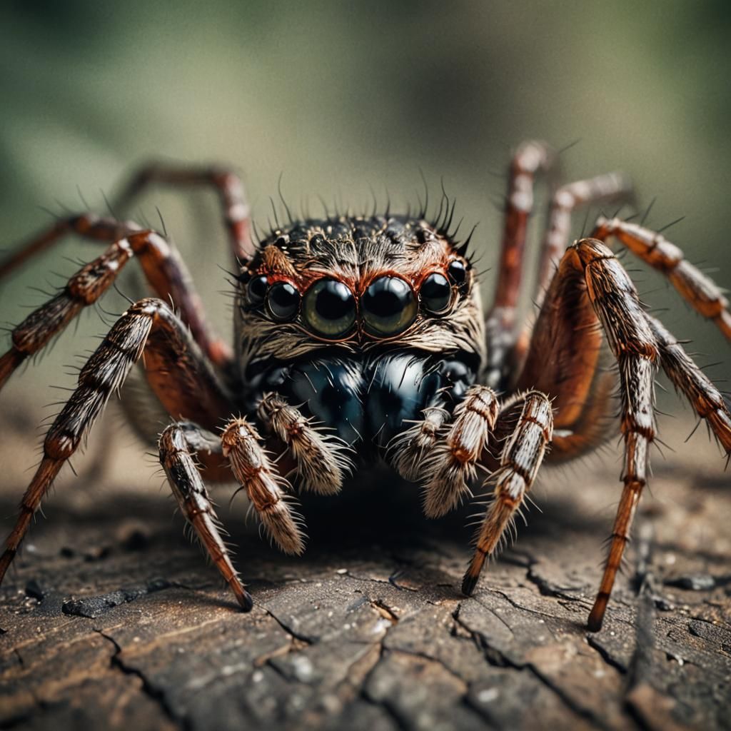 Intense Spider Eyes Close-Up: Cinematic Film Still