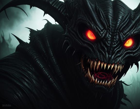 Terrifying Alien with Garish Eyes in Digital Matte Painting ...