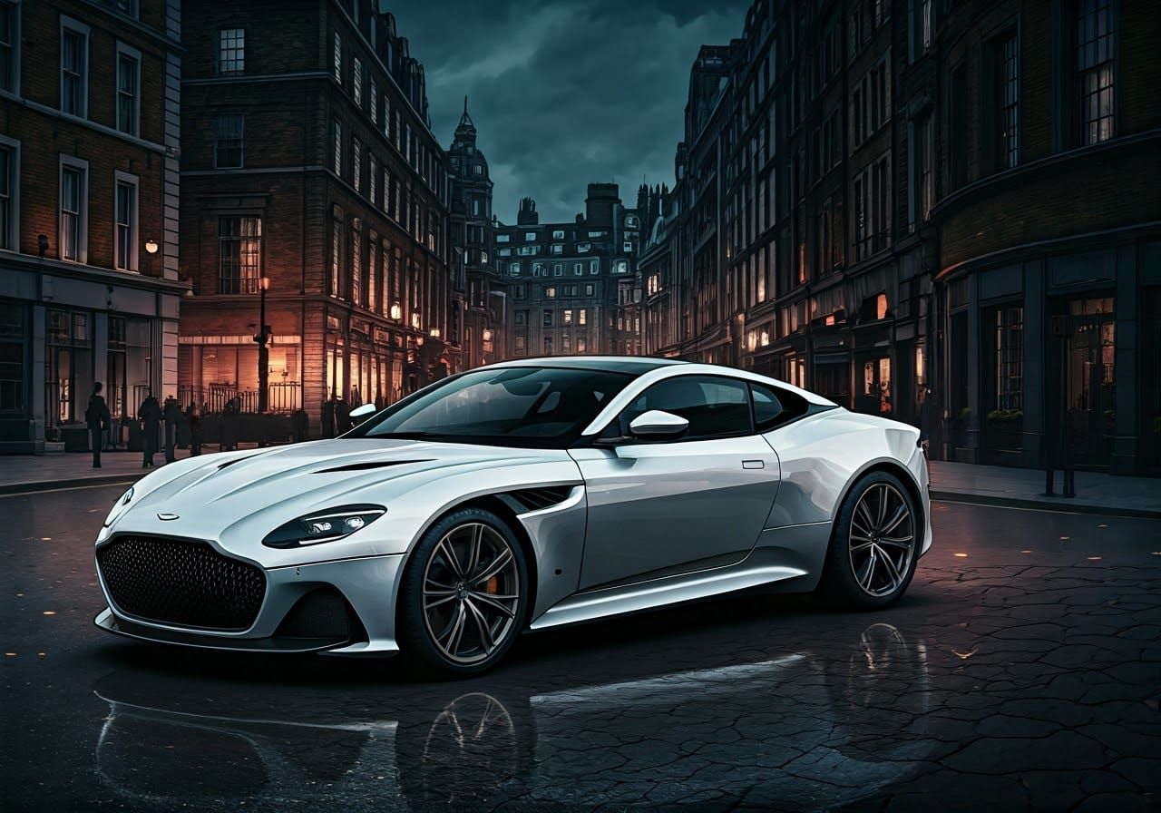 Aston Martin DBS Superleggera in Anime-Inspired Urban Scene