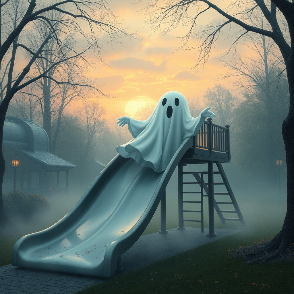 Cute Ghost Slides at the Park