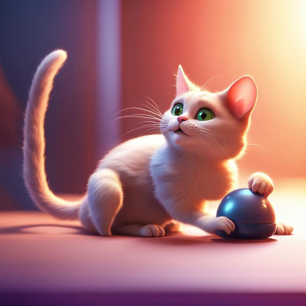 Cat and Mouse Playtime: 3D Animated Art