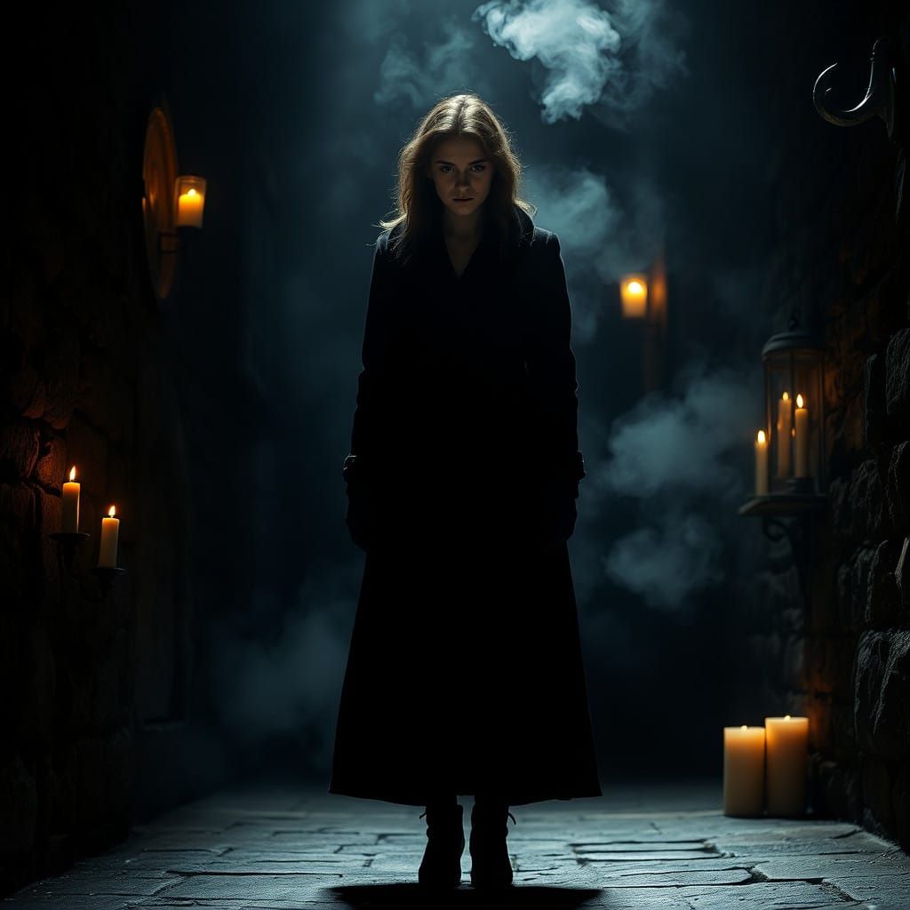 Mysterious Woman in Shadows, Victorian Elegance