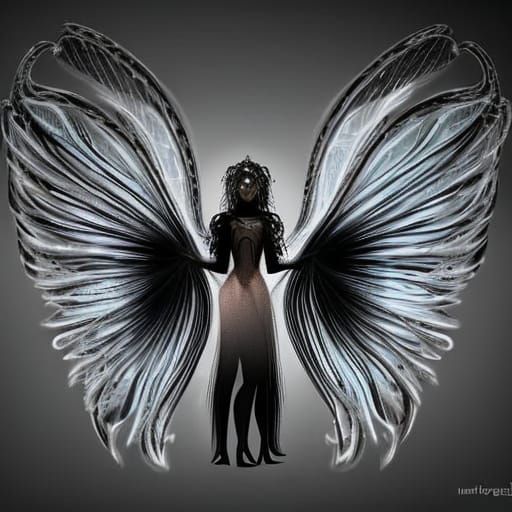Gothic Fairy in Sheer Dress Concept Art