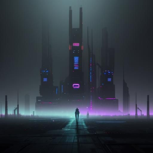 Futuristic Digital Art: Person with Glowing Circuits