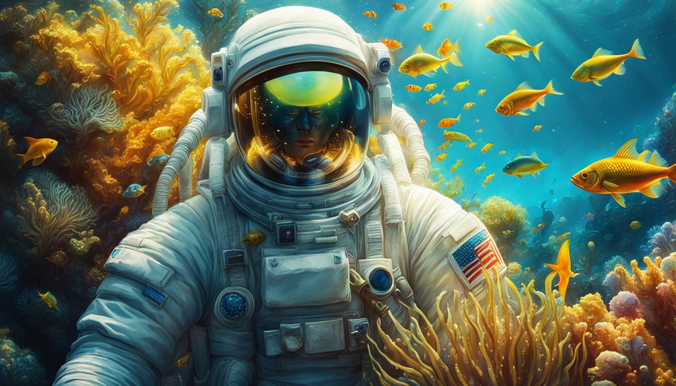 Spaceman underwater