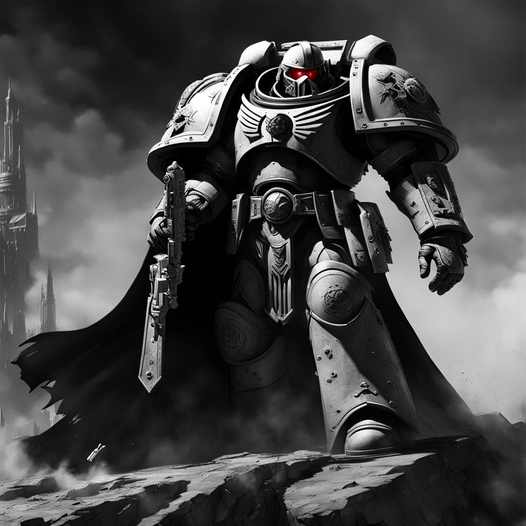Hyperdetailed Space Marine in Dark Fantasy Style