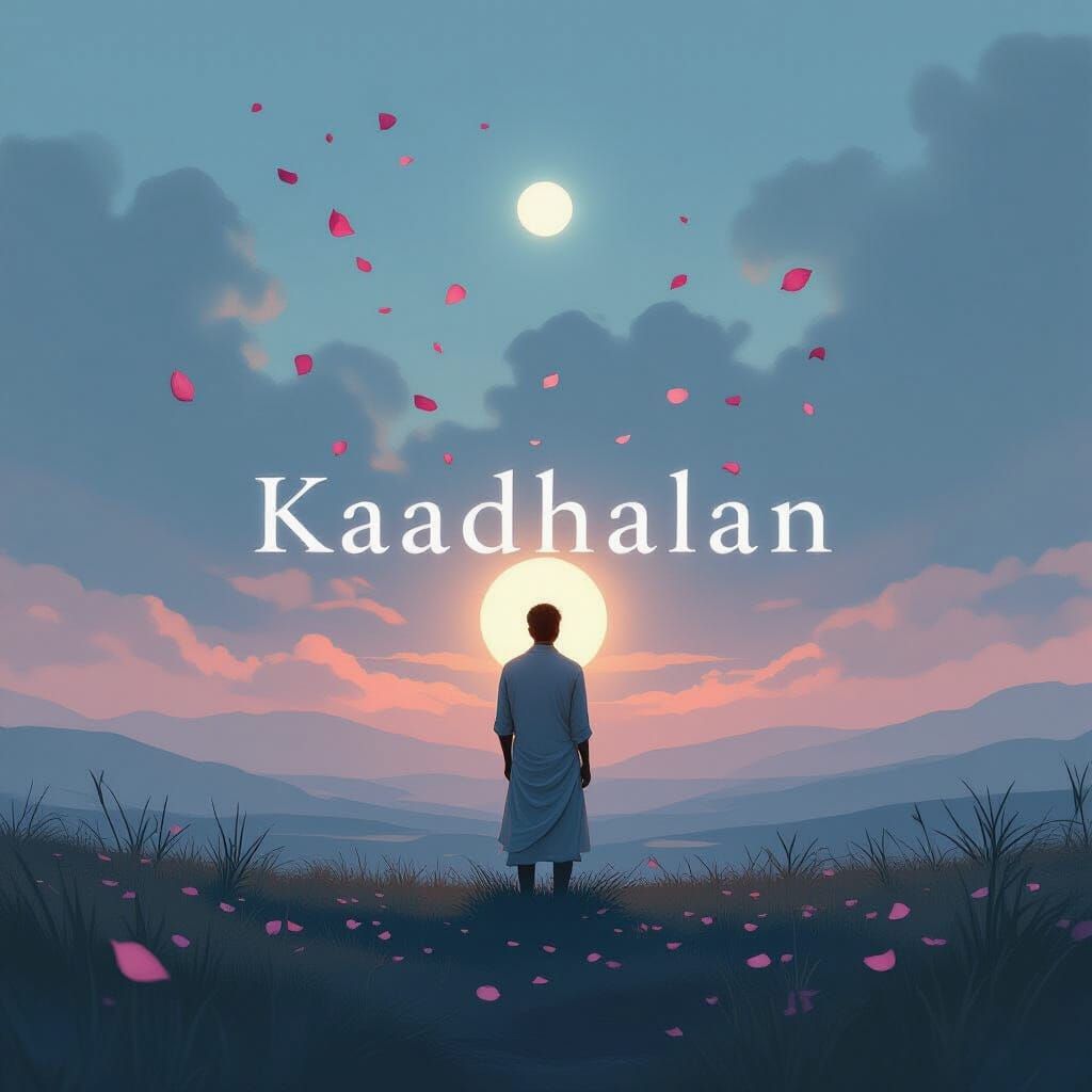 Tamil Lover in Surreal Landscape - Cinematic Impressionism