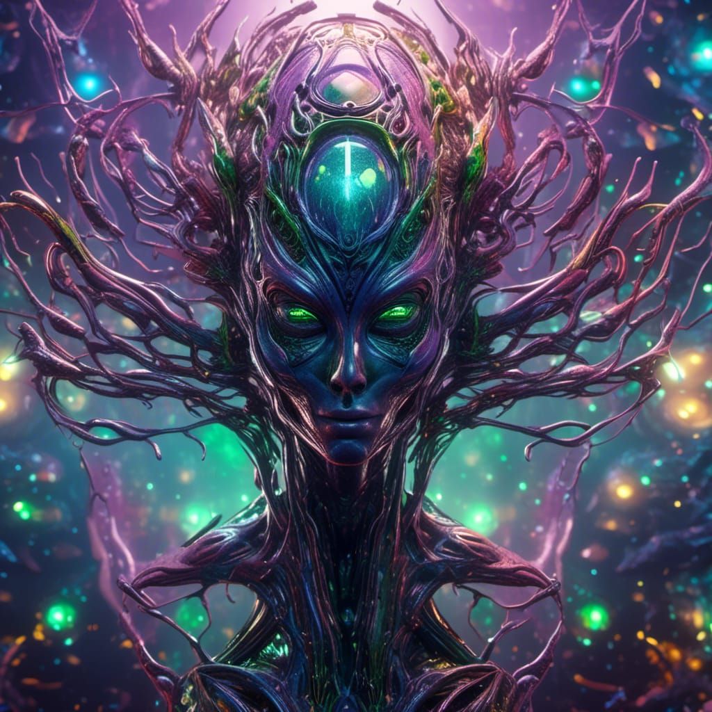 Sleek Alien Life Form with Glowing Eyes