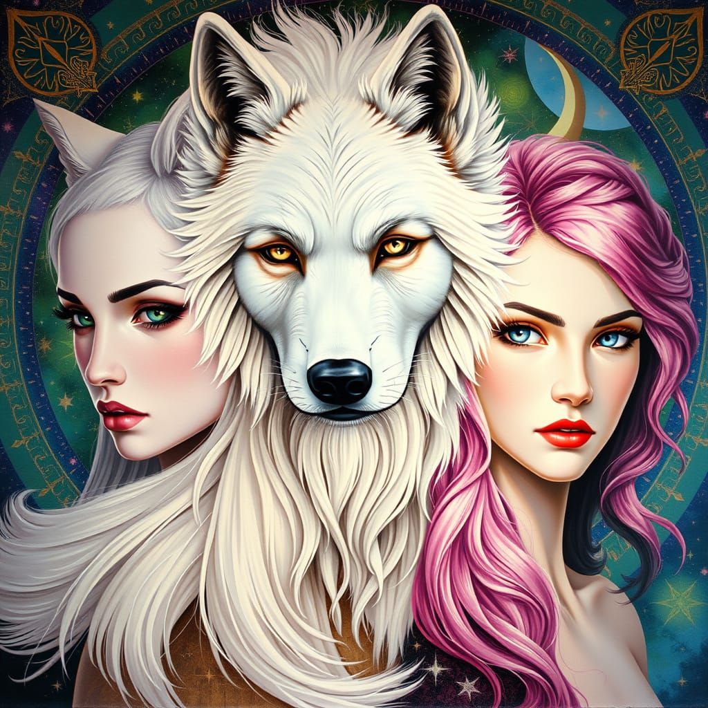 Wolfie, Moon, Peony