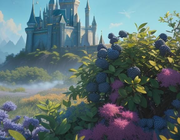 Blueberry Dragons Playing: Pixar-Inspired Digital Art