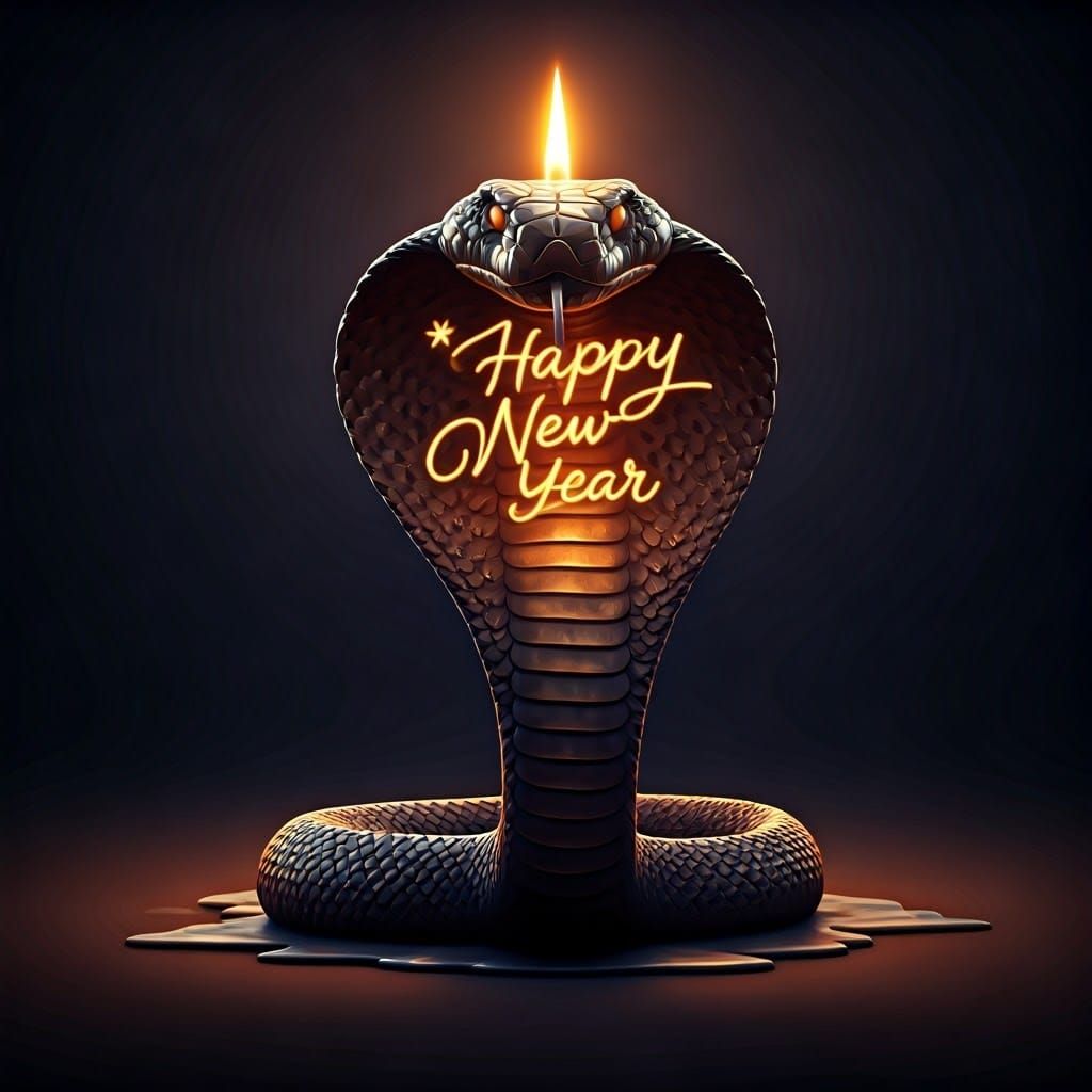 Majestic Cobra Candle Art Illuminated with Golden Glow