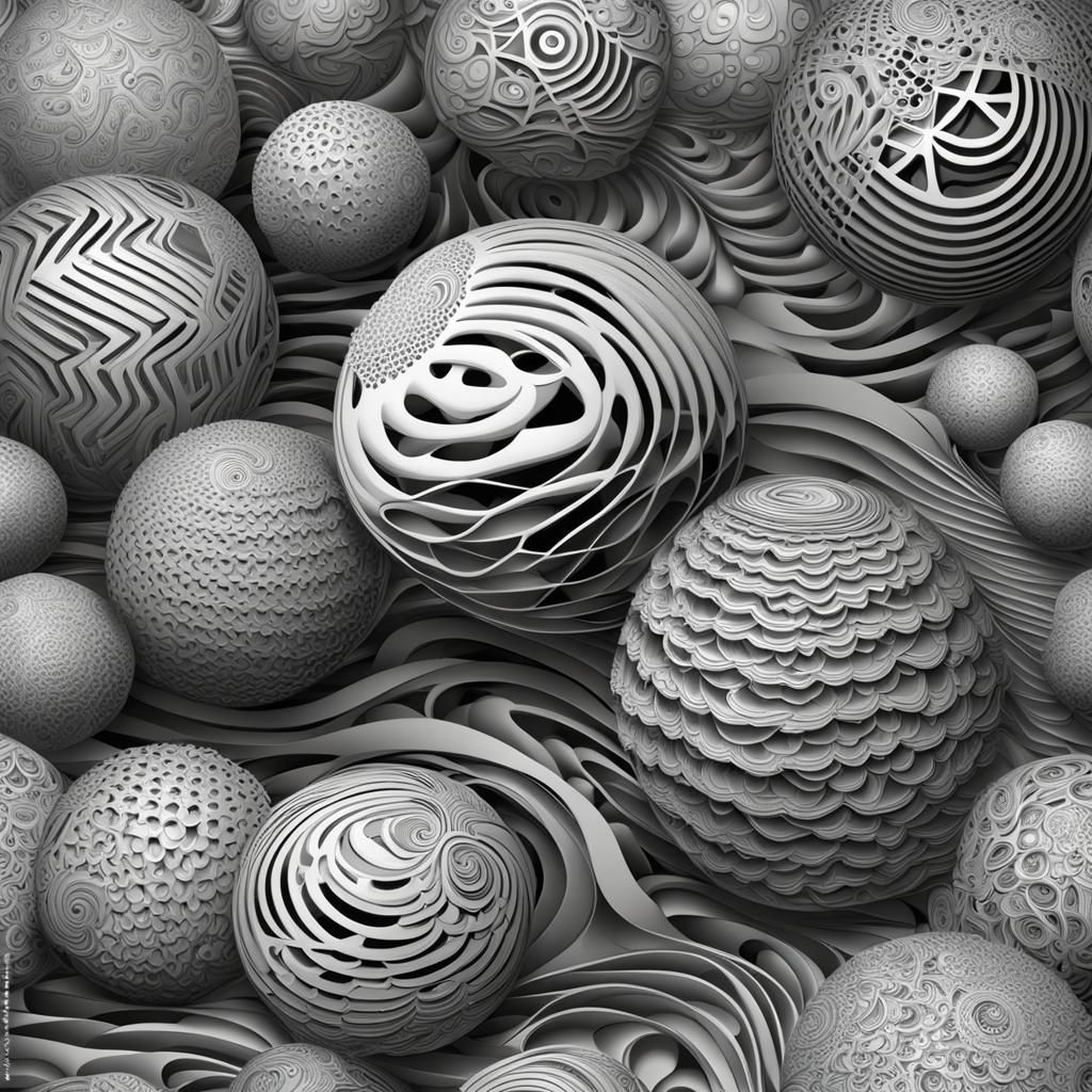 Abstract Vector Fractal with 3D Shading