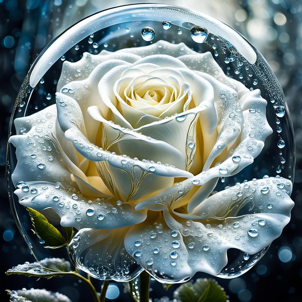 Transparent Glass Rose Dreamscape