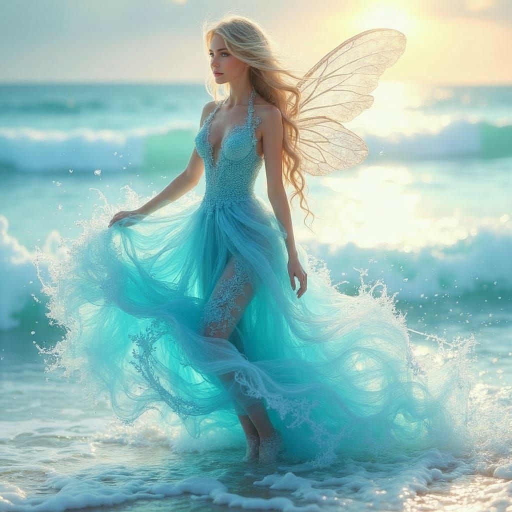 Transparent Ocean Fairy Airbrush Artwork