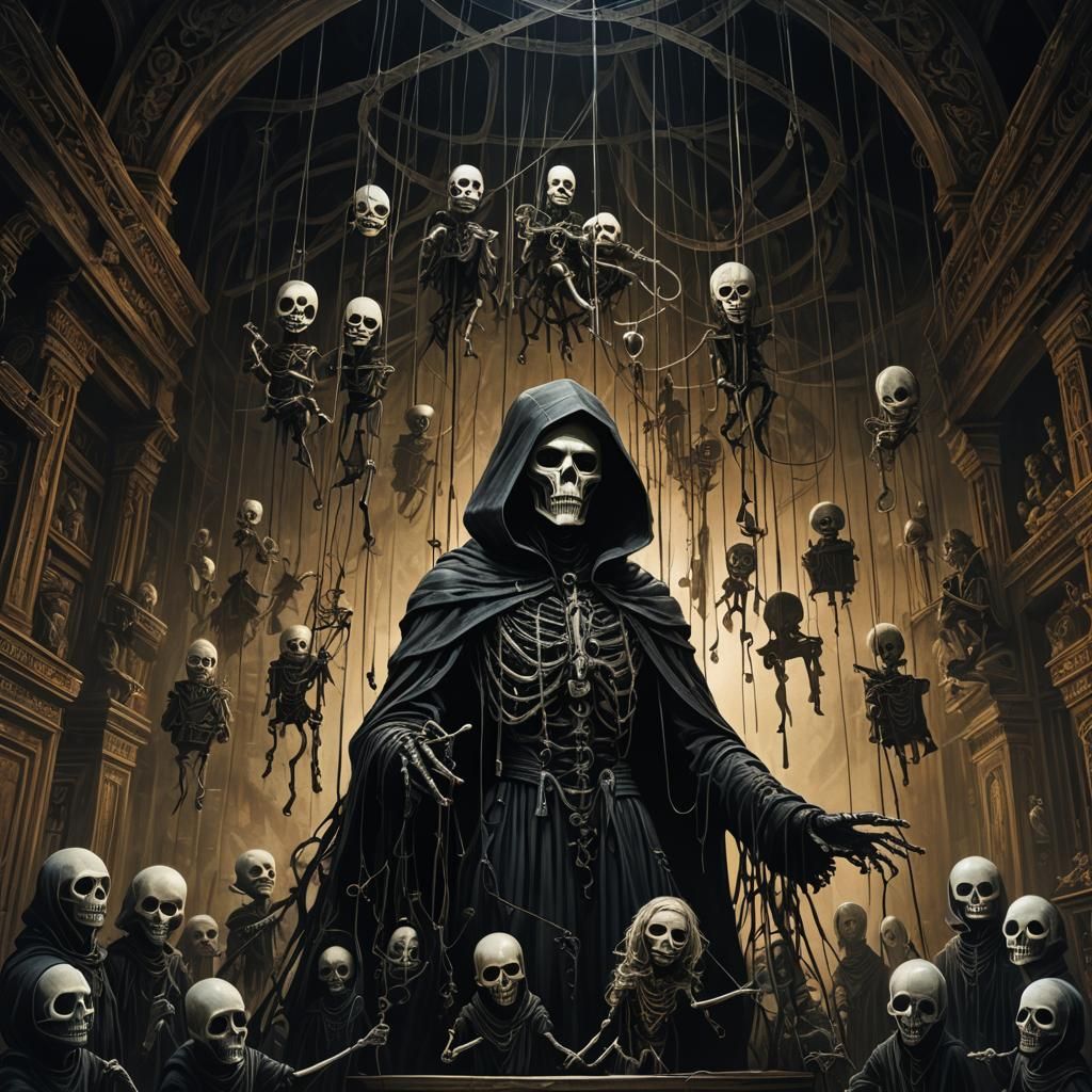 Eerie Marionettes in Gothic Dark Fantasy Style