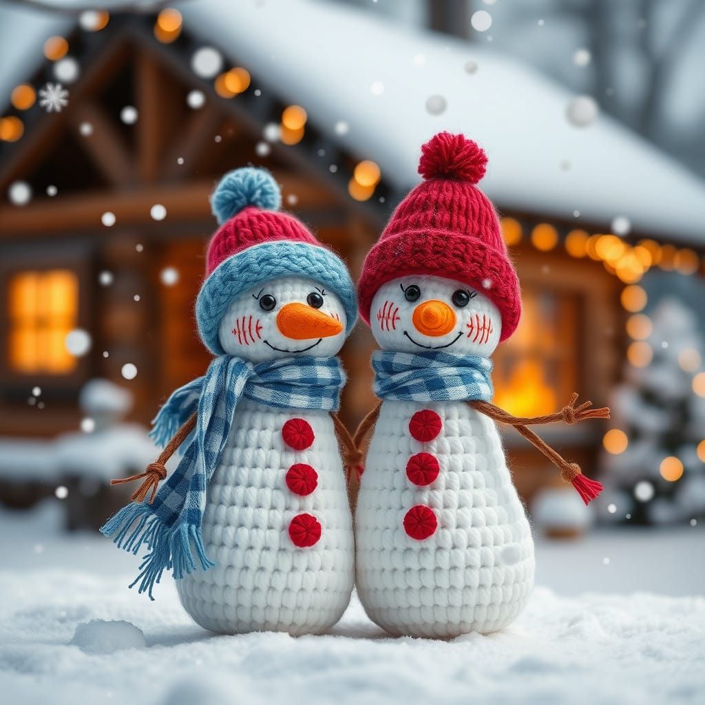 Whimsical Winter Friends in Fluffy Yarn