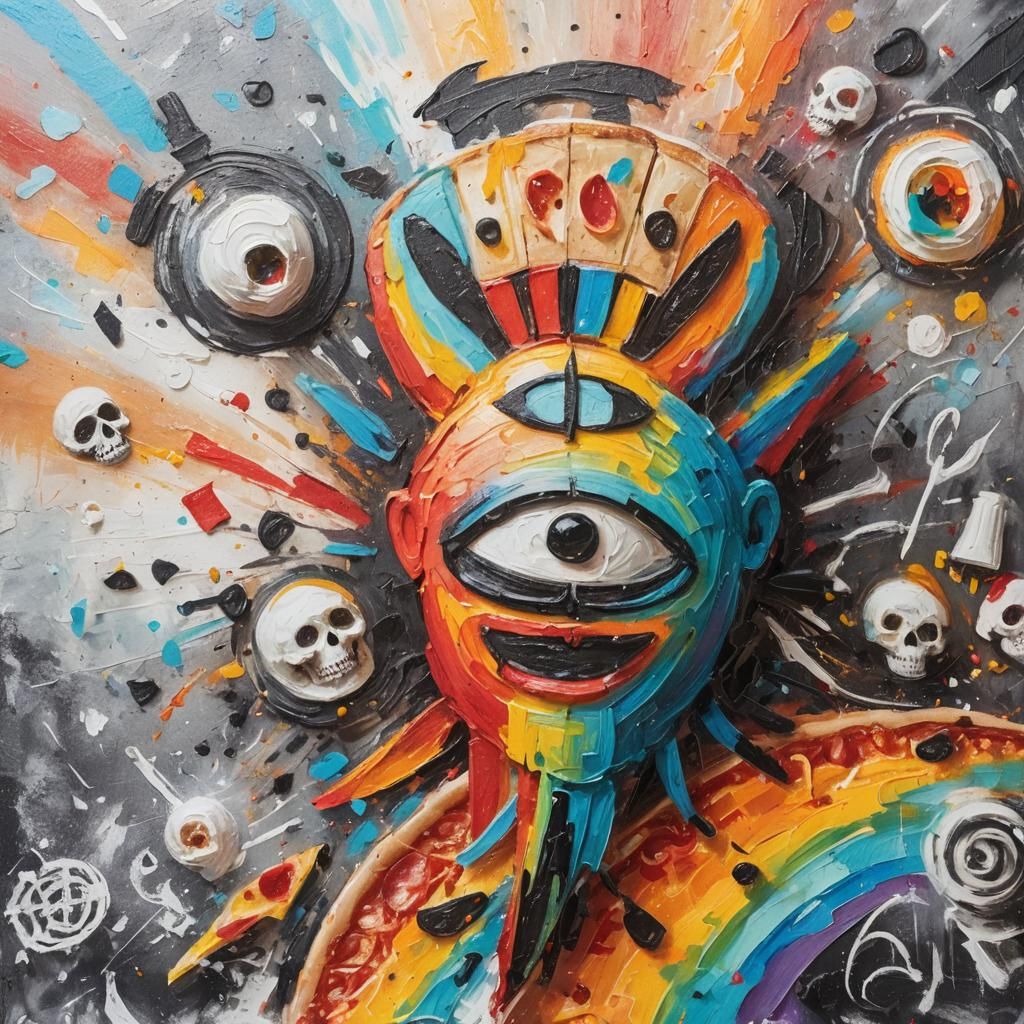 Cubist Pizza: Death and the Chef in Dia De Los Muertos Kitch...