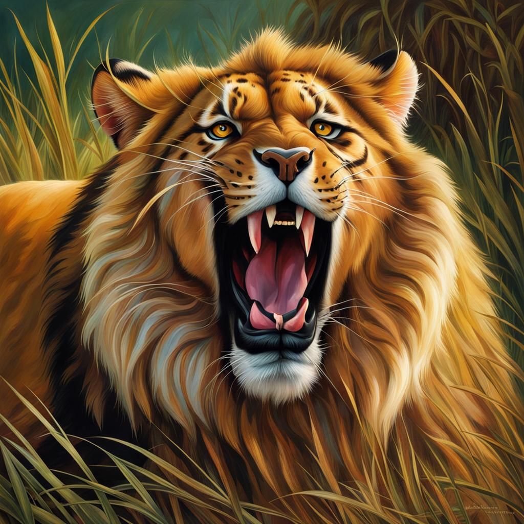 Realistic Fusion of Jaguar and Lion