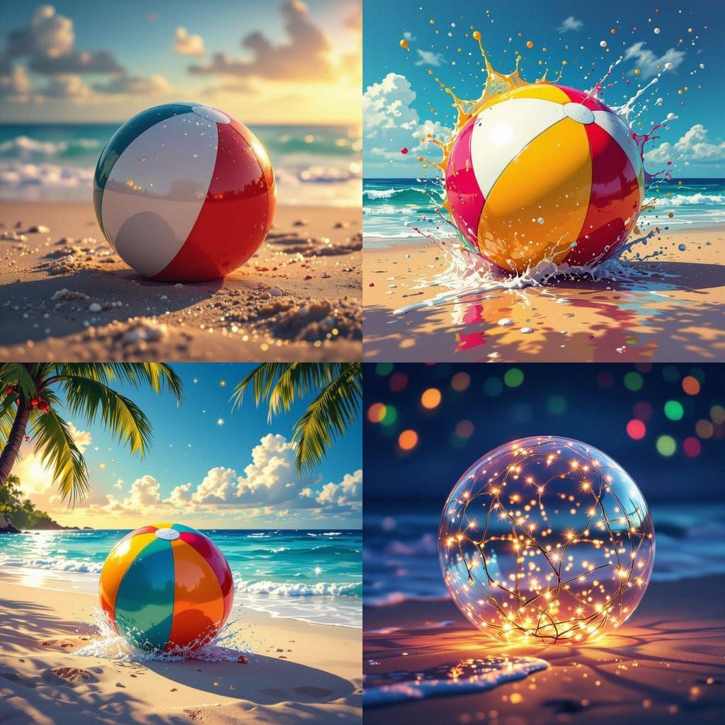 Vibrant Beachball Christmas Album Cover Art