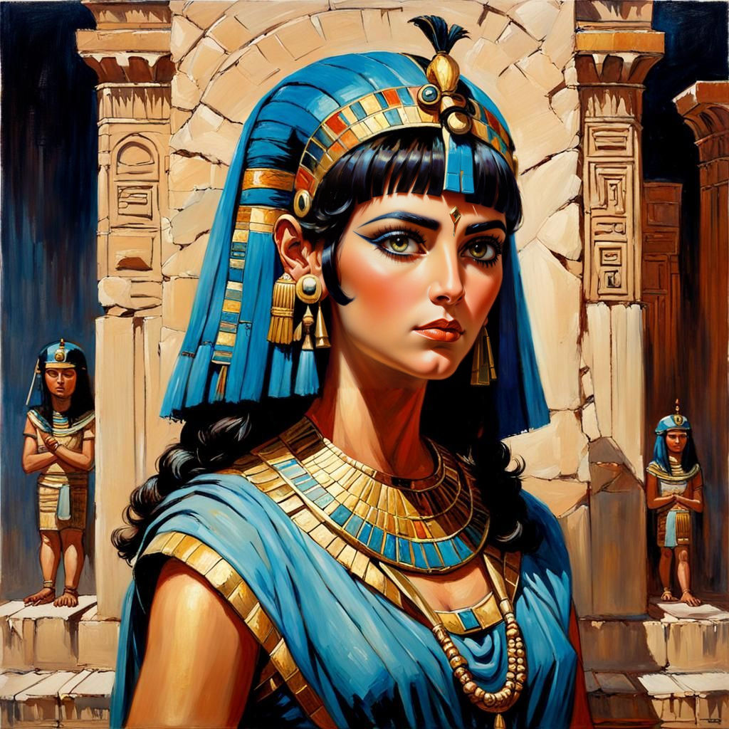 Cleopatra: Oil Painting in Gurney Style
