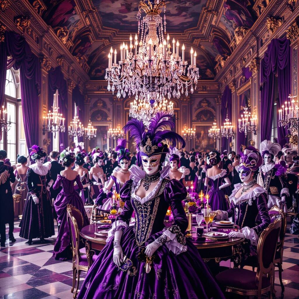 Baroque Masquerade Ball in a Purple Palace